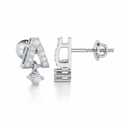 Refined Row Silver Earrings - White Gold - Image 4
