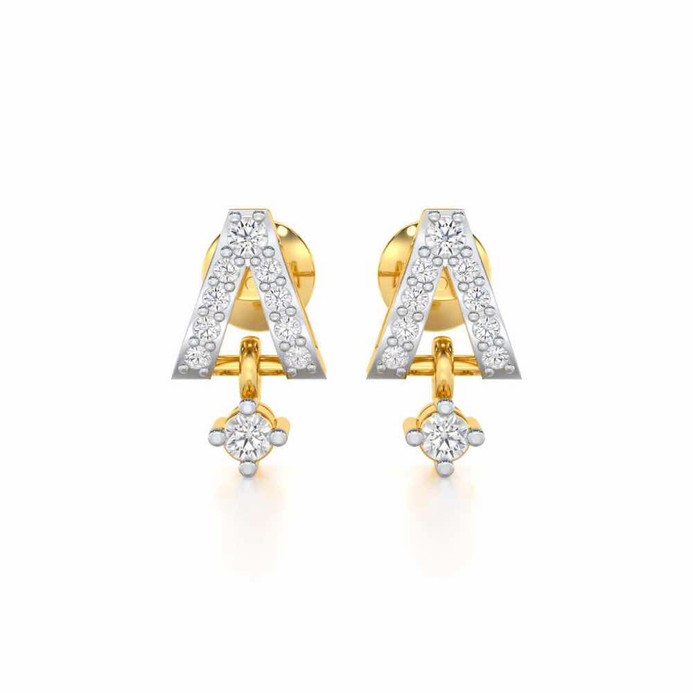 Refined Row Silver Earrings - Yellow Gold - Image 1