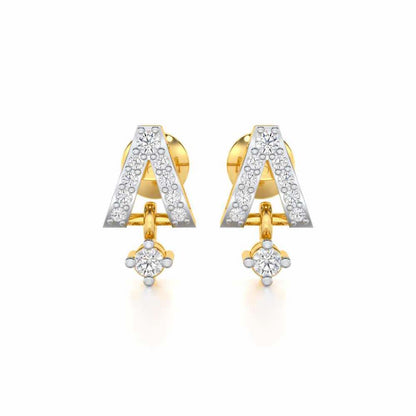 Refined Row Silver Earrings - Yellow Gold - Image 1