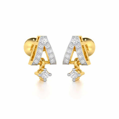 Refined Row Silver Earrings - Yellow Gold - Image 2