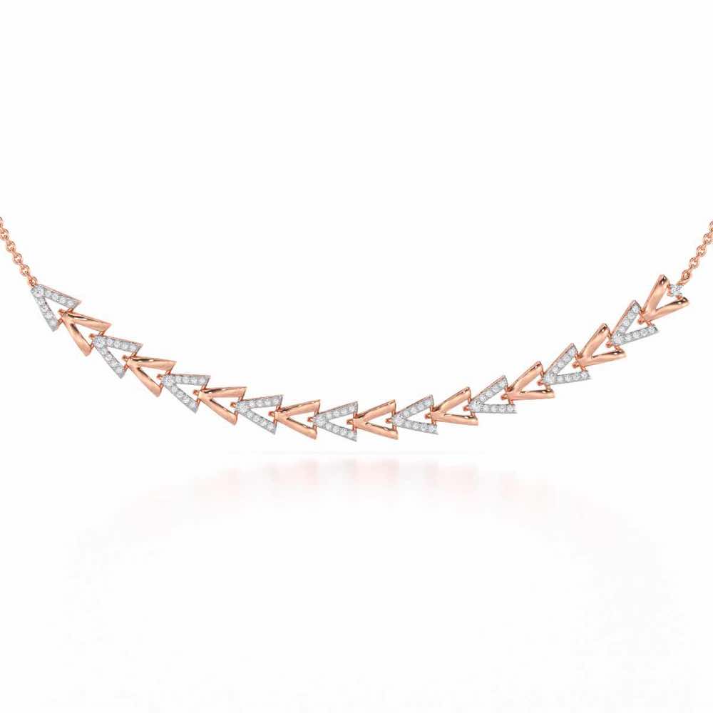 Refined Row Silver Necklace - Rose Gold - Image 1