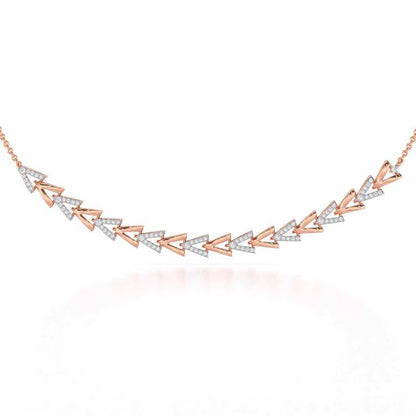 Refined Row Silver Necklace - Rose Gold - Image 1