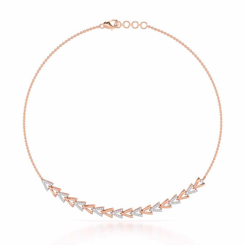 Refined Row Silver Necklace - Rose Gold - Image 2