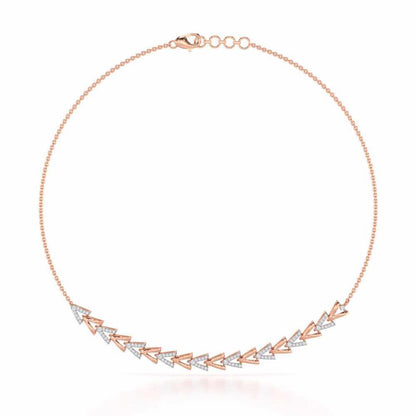 Refined Row Silver Necklace - Rose Gold - Image 2