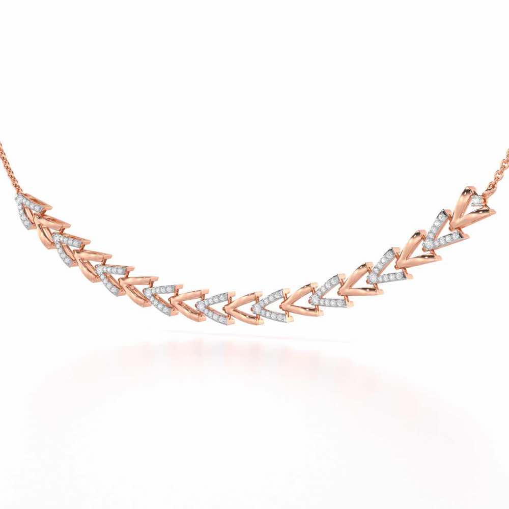 Refined Row Silver Necklace - Rose Gold - Image 3