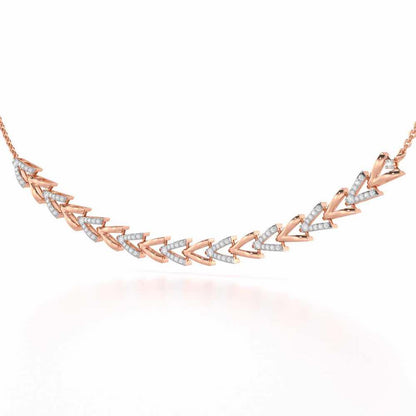 Refined Row Silver Necklace - Rose Gold - Image 3