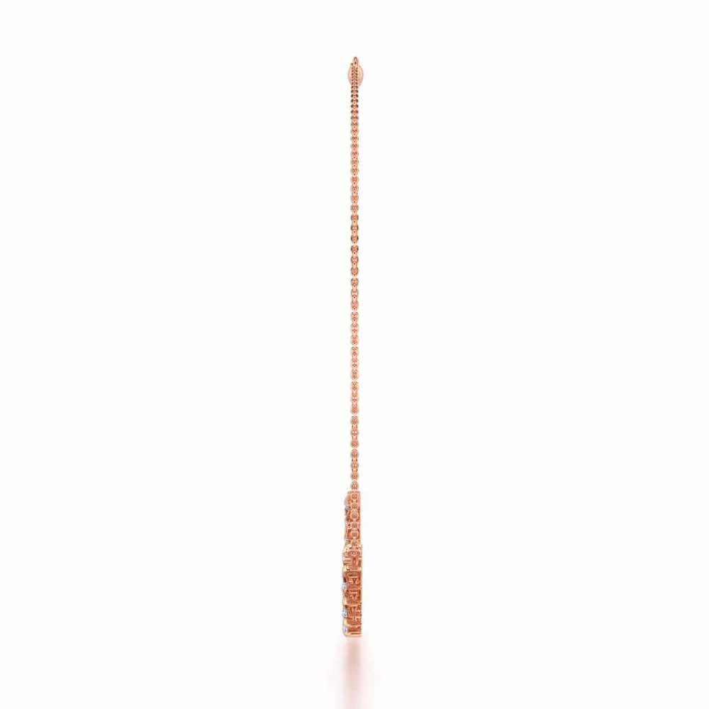 Refined Row Silver Necklace - Rose Gold - Image 4