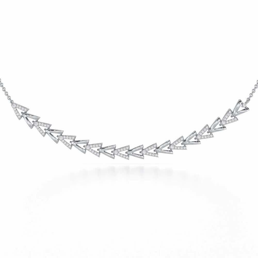Refined Row Silver Necklace - White Gold - Image 1