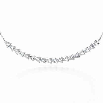 Refined Row Silver Necklace - White Gold - Image 1