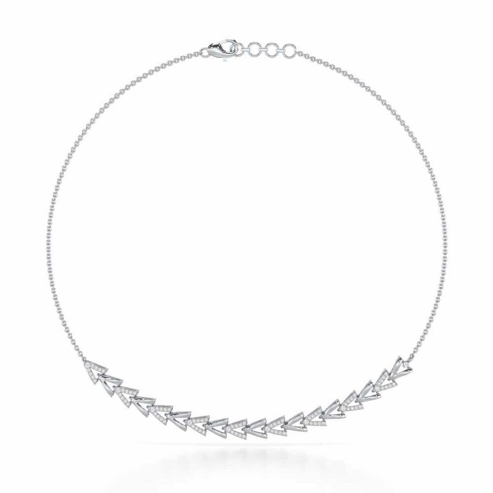 Refined Row Silver Necklace - White Gold - Image 2