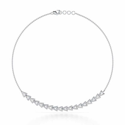 Refined Row Silver Necklace - White Gold - Image 2