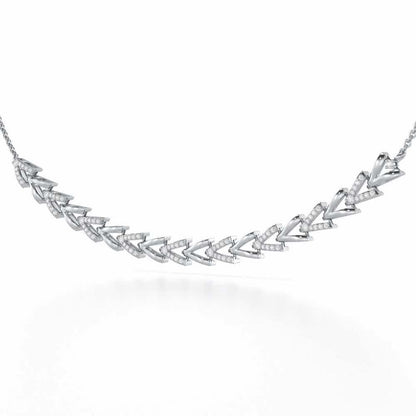 Refined Row Silver Necklace - White Gold - Image 3