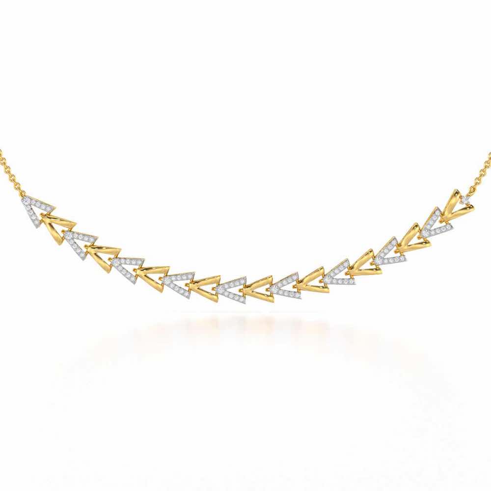 Refined Row Silver Necklace - Yellow Gold - Image 1