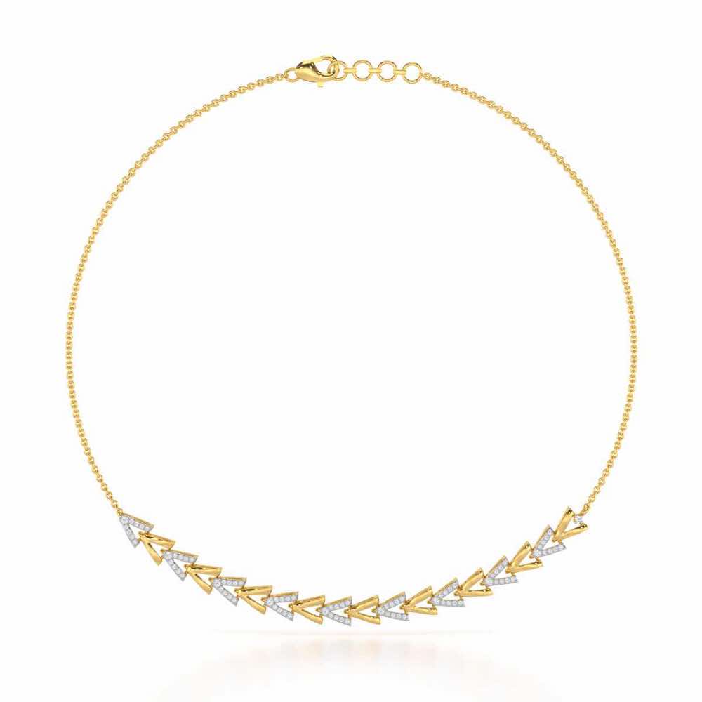 Refined Row Silver Necklace - Yellow Gold - Image 2