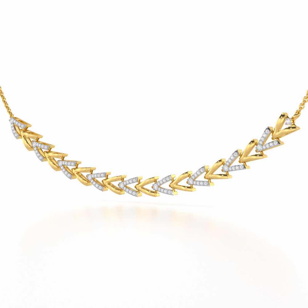 Refined Row Silver Necklace - Yellow Gold - Image 3