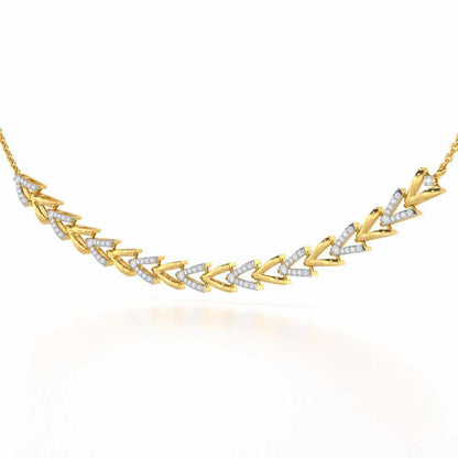 Refined Row Silver Necklace - Yellow Gold - Image 3