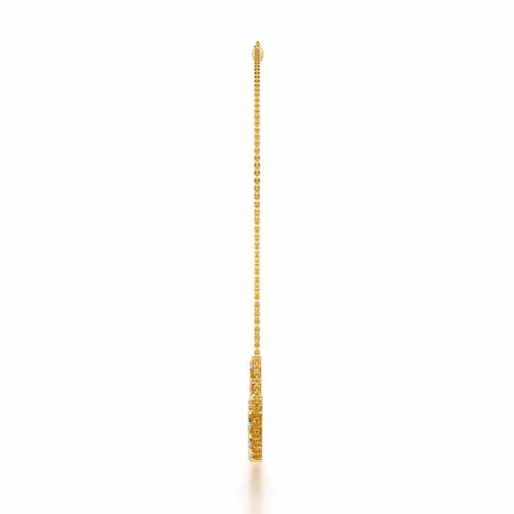 Refined Row Silver Necklace - Yellow Gold - Image 4
