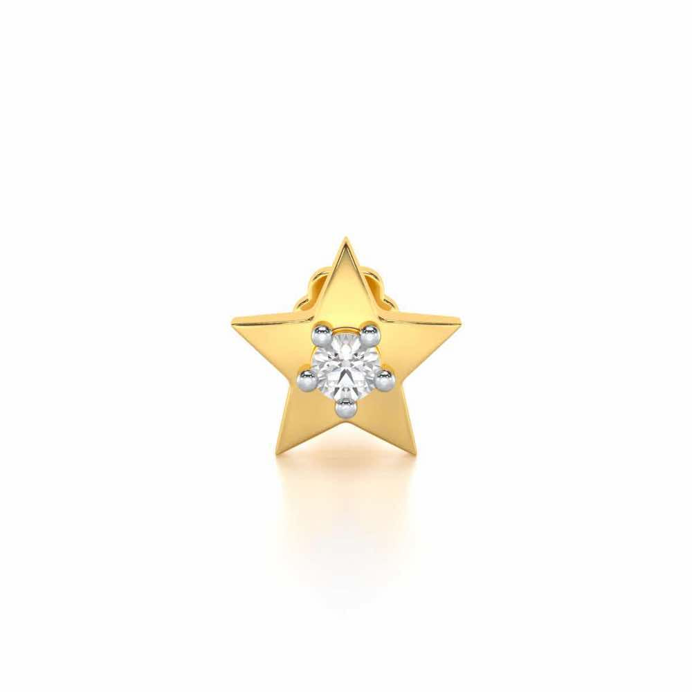 Refined Simplicity Silver Nosepin - Yellow Gold - Image 1