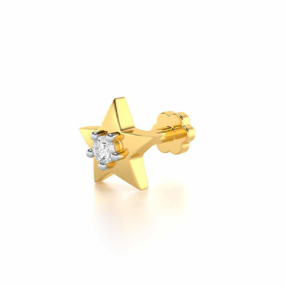 Refined Simplicity Silver Nosepin - Yellow Gold - Image 2