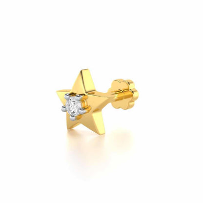 Refined Simplicity Silver Nosepin - Yellow Gold - Image 2