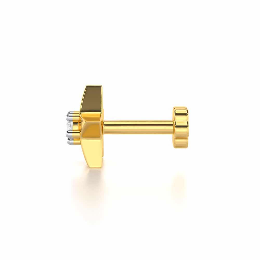 Refined Simplicity Silver Nosepin - Yellow Gold - Image 3