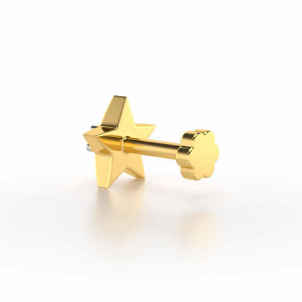 Refined Simplicity Silver Nosepin - Yellow Gold - Image 4