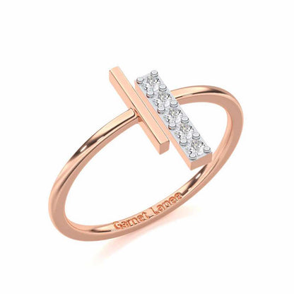 Regal Brilliance Silver Ring - Rose Gold - Image 1