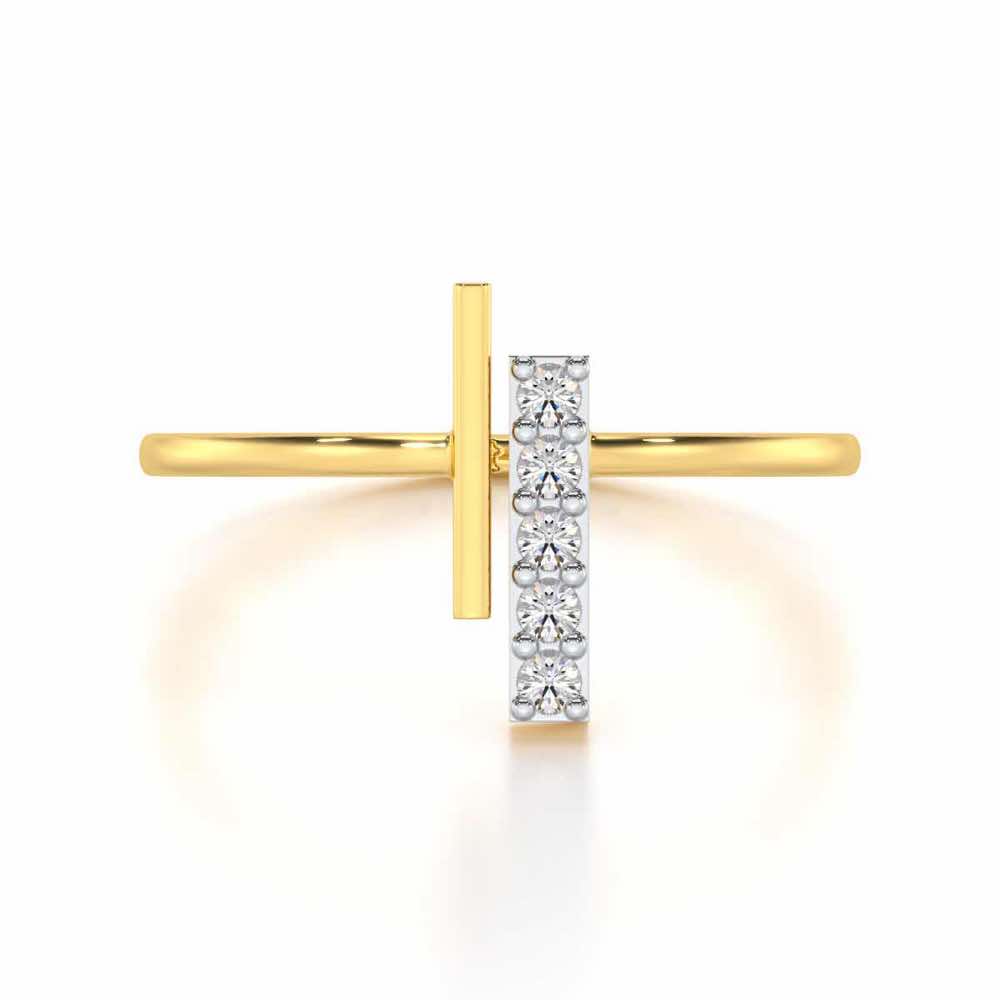 Regal Brilliance Silver Ring - Yellow Gold - Image 4