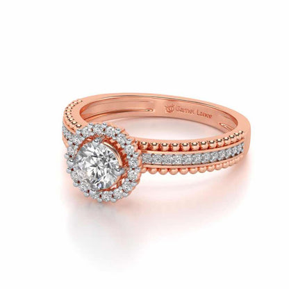 Regal Charm Solitaire Silver Ring - Rose Gold - Image 2