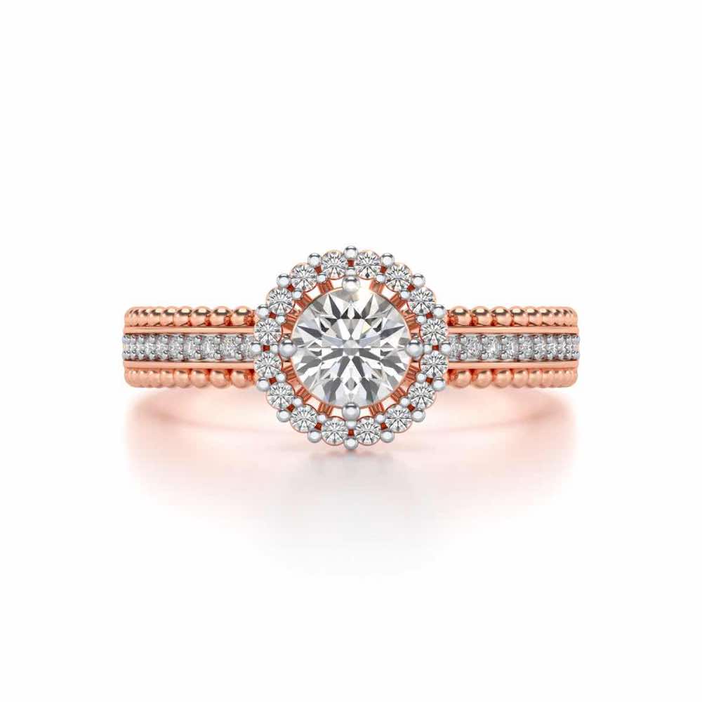 Regal Charm Solitaire Silver Ring - Rose Gold - Image 4