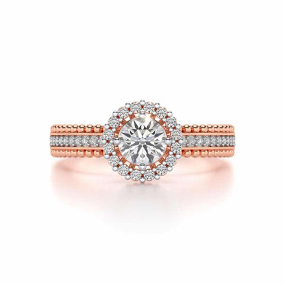 Regal Charm Solitaire Silver Ring - Rose Gold - Image 4