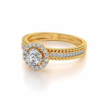 Regal Charm Solitaire Silver Ring - Yellow Gold - Image 2