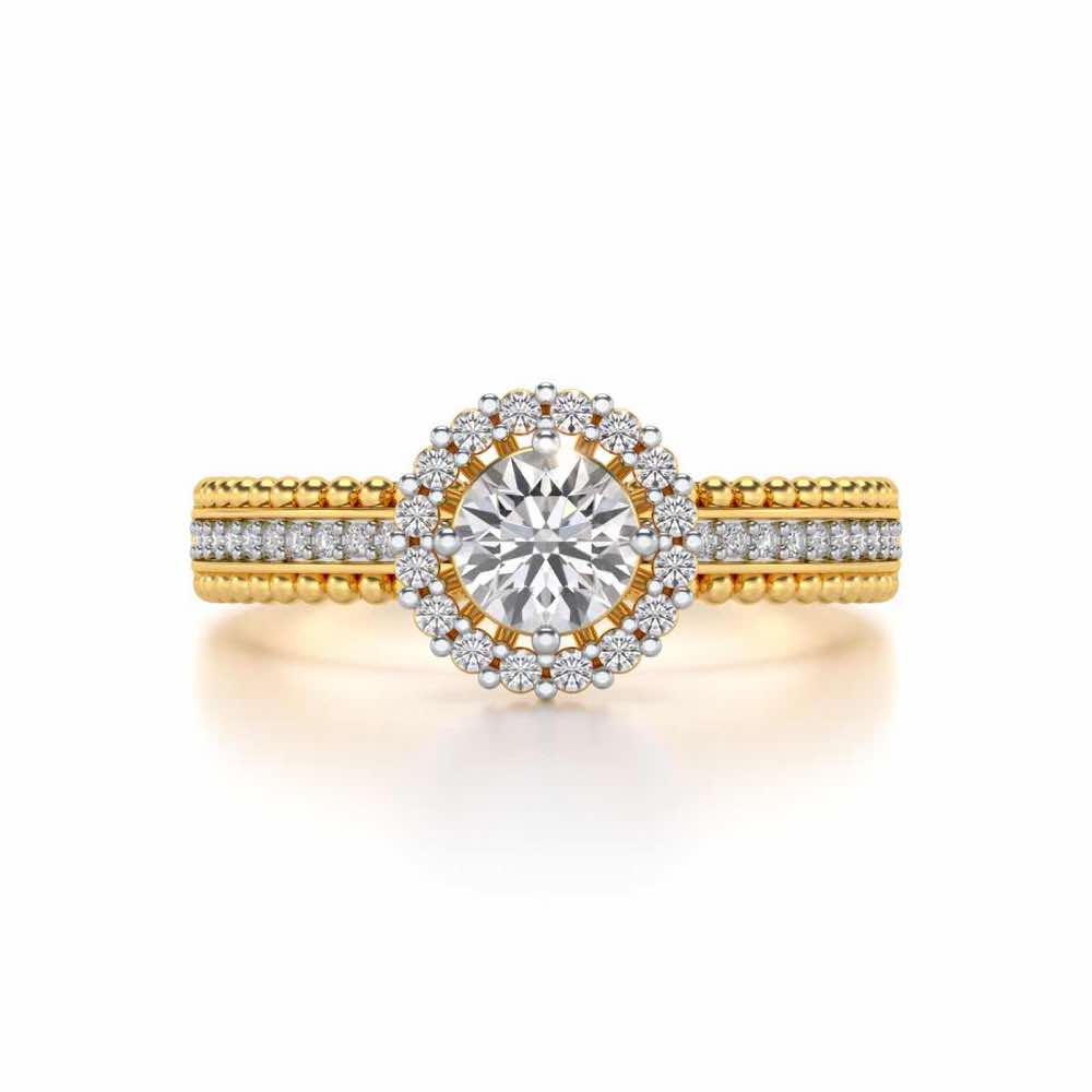 Regal Charm Solitaire Silver Ring - Yellow Gold - Image 4