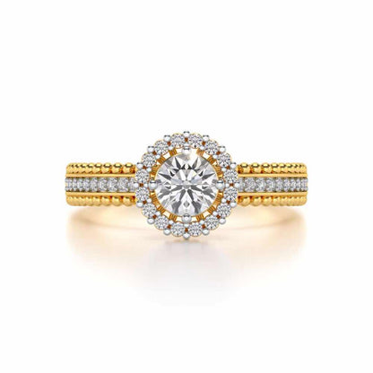 Regal Charm Solitaire Silver Ring - Yellow Gold - Image 4