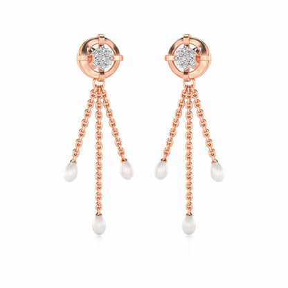 Regal Silver Dangler Earrings - Rose Gold - Image 2