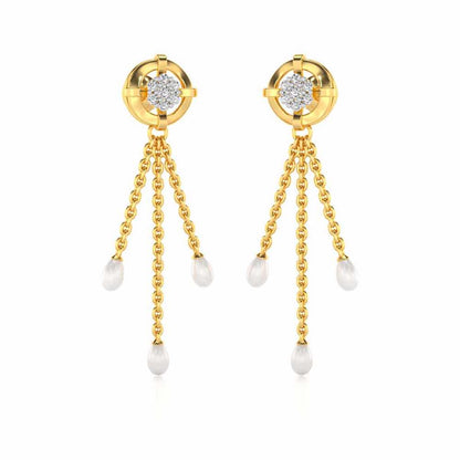 Regal Silver Dangler Earrings - Yellow Gold - Image 2