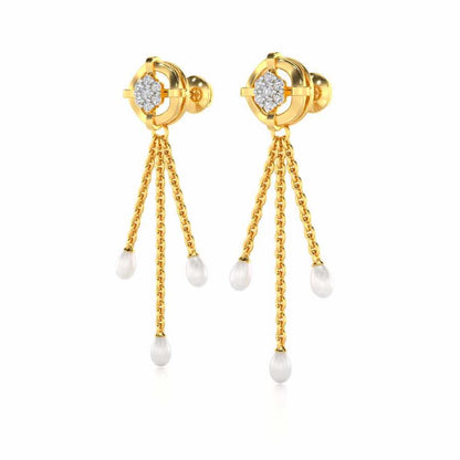 Regal Silver Dangler Earrings - Yellow Gold - Image 3