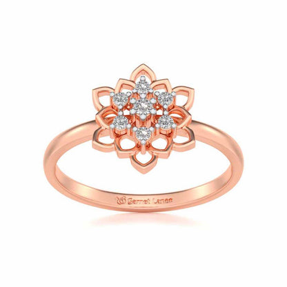 Regal Floral Ring Silver Rings - Rose Gold - Image 2