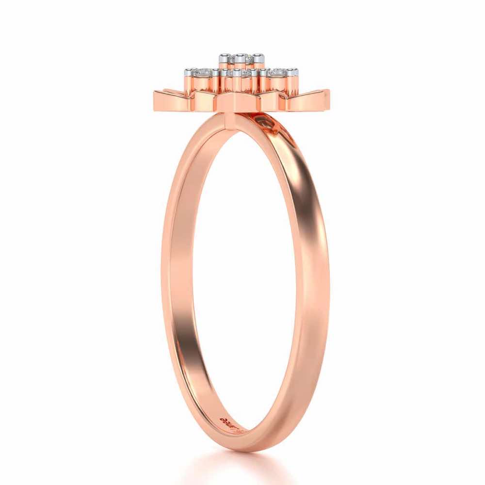 Regal Floral Ring Silver Rings - Rose Gold - Image 4