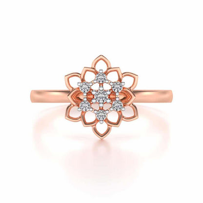 Regal Floral Ring Silver Rings - Rose Gold - Image 5