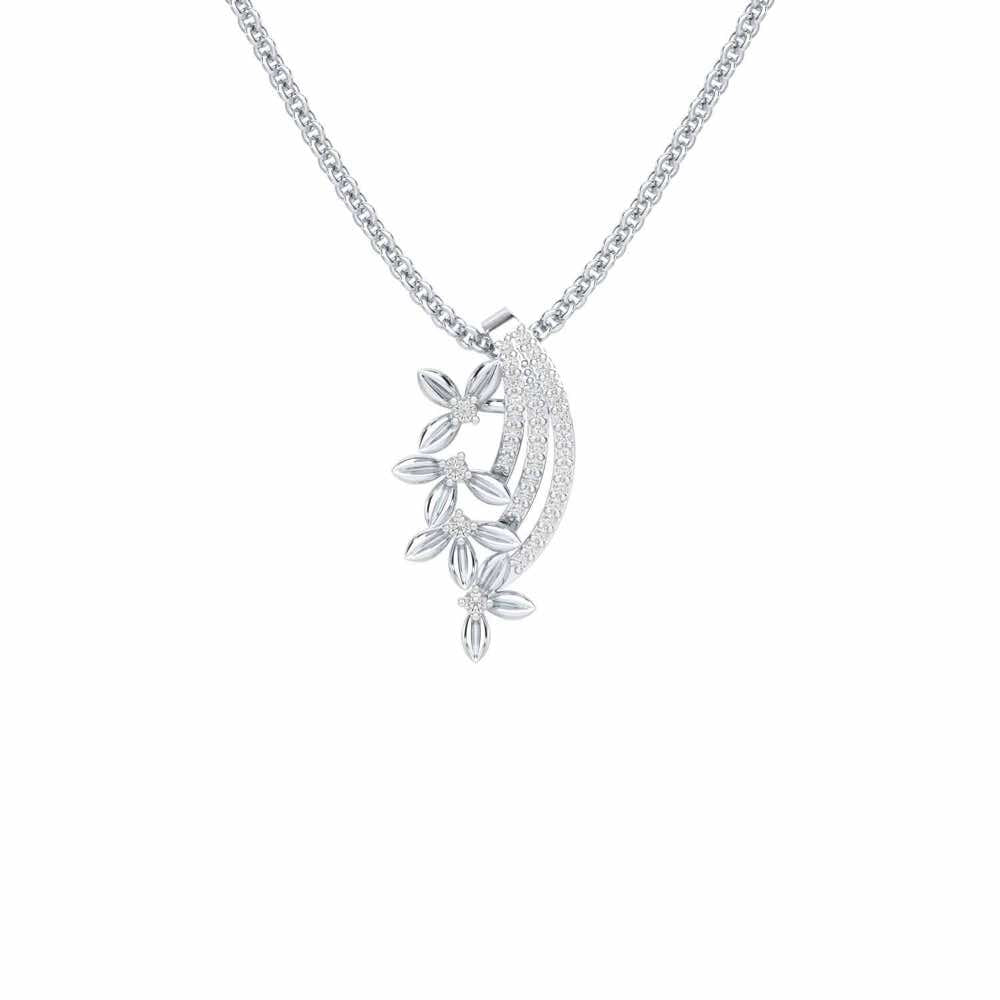 Regal Growth Silver Pendant - White Gold - Image 1