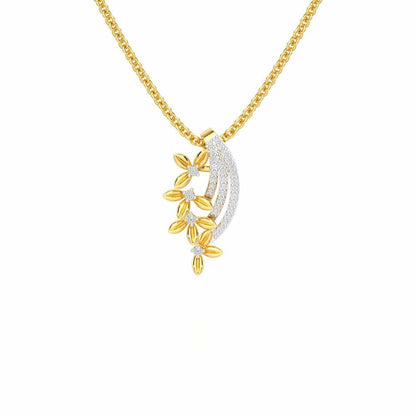 Regal Growth Silver Pendant - Yellow Gold - Image 1