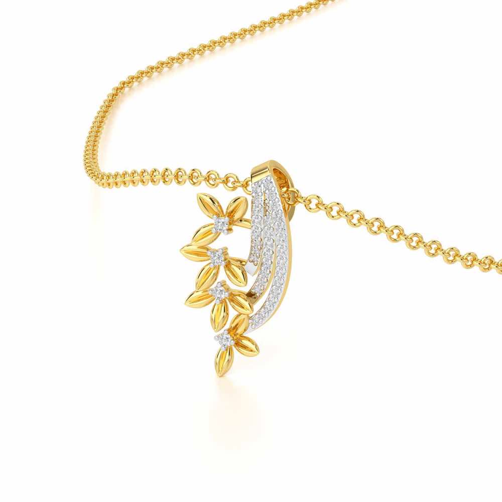 Regal Growth Silver Pendant - Yellow Gold - Image 2