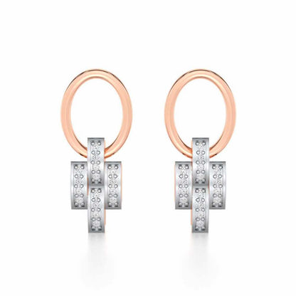 Regal Lace Silver Earrings - Rose Gold - Image 1