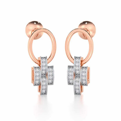 Regal Lace Silver Earrings - Rose Gold - Image 2