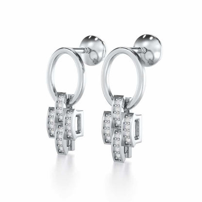 Regal Lace Silver Earrings - White Gold - Image 3
