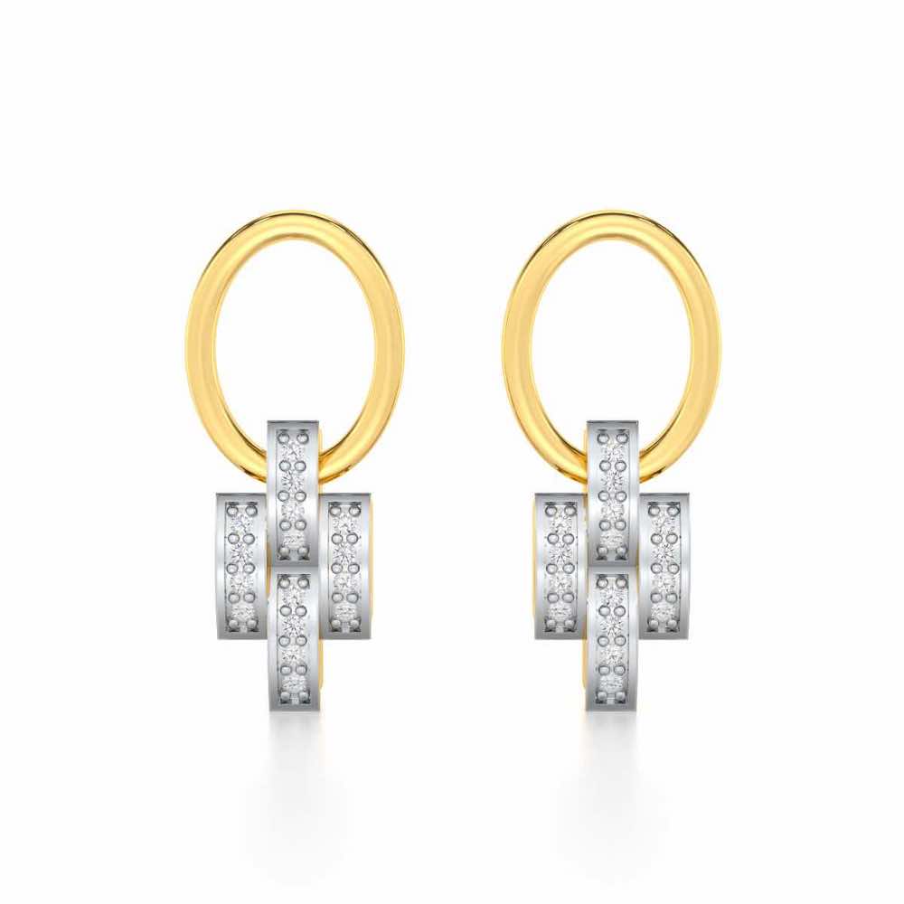 Regal Lace Silver Earrings - Yellow Gold - Image 1