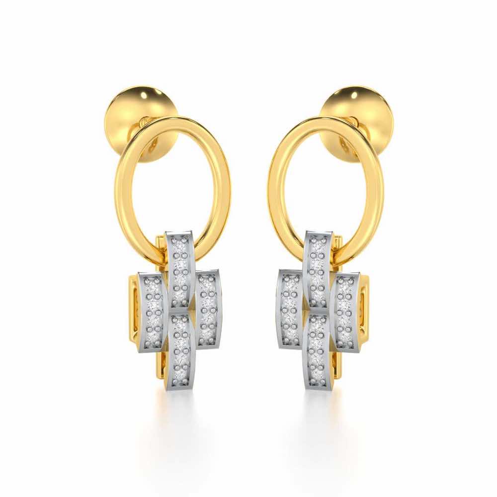 Regal Lace Silver Earrings - Yellow Gold - Image 2