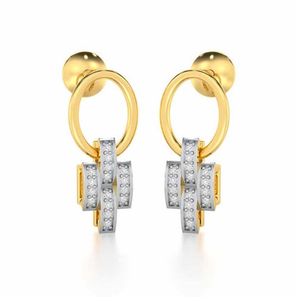 Regal Lace Silver Earrings - Yellow Gold - Image 2