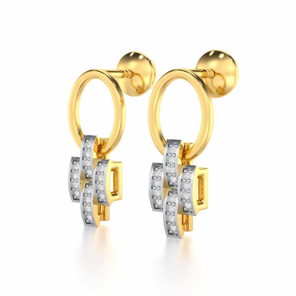 Regal Lace Silver Earrings - Yellow Gold - Image 3